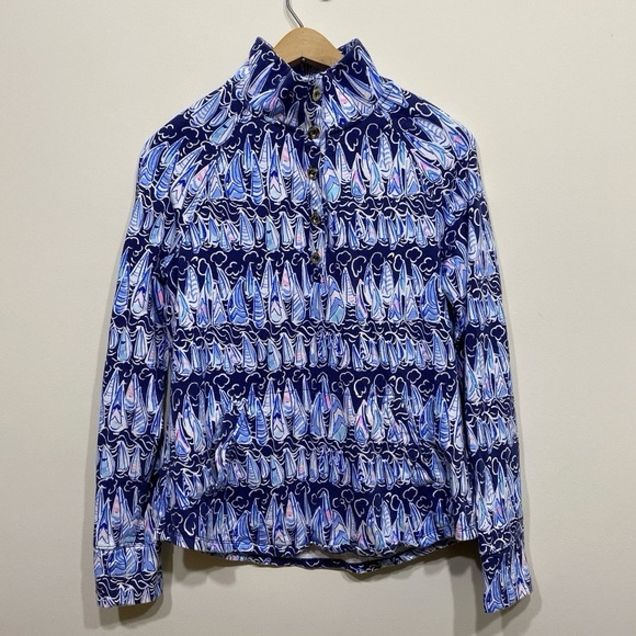 Lilly Pulitzer Tops - Lilly Pulitzer Women Captain Popover Button Size Small Nautical Preppy Sail Boat
